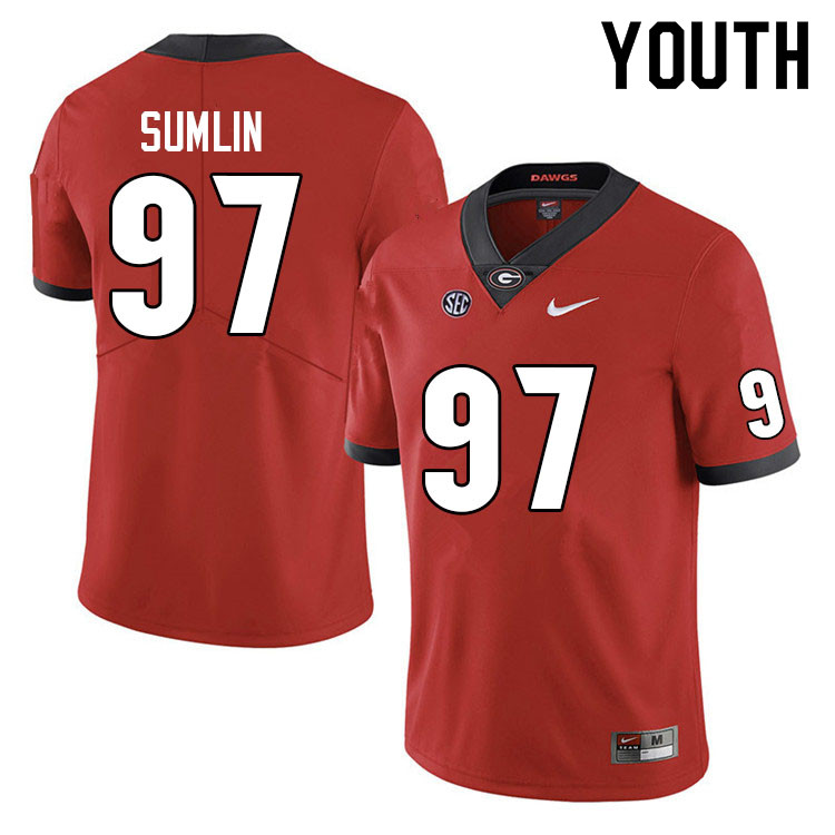 Youth #97 Matthew Sumlin Georgia Bulldogs College Football Jerseys Sale-Red Anniversary - Click Image to Close